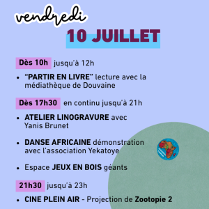 activités enfants du vendredi 10 juillet 