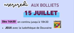 Activités enfants mercredi 15 juillet